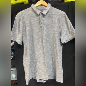 John Varvatos Textured Gray Polo Shirt